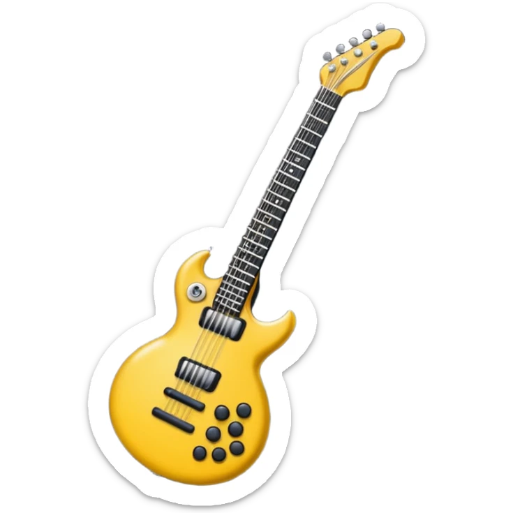 Bana elinde elektronik gitar olan bir kulaklıklı gözlüklü bir emoji yapar mısın elektronik gitar siyah olsun sticker