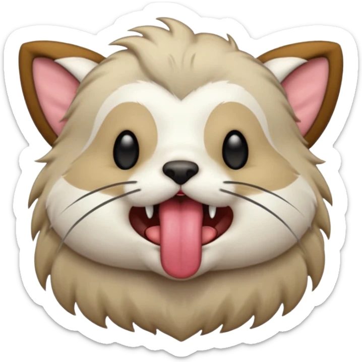 A thrumbo from the game rimworld. Front view, sticks the tongue out and licks. animated sticker