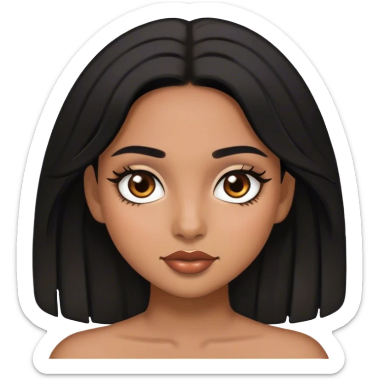 girl with latina makeup and black hair and brown eyes  sticker
