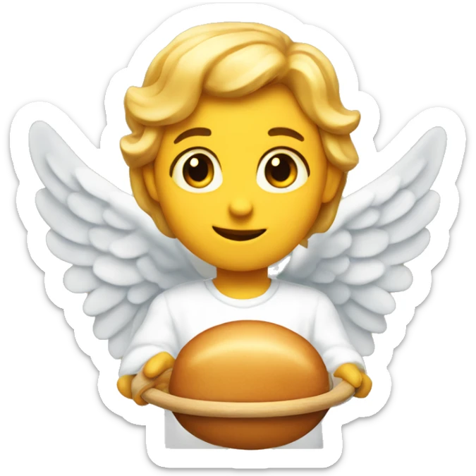Emoji for delicious with the hoop of an angel sticker