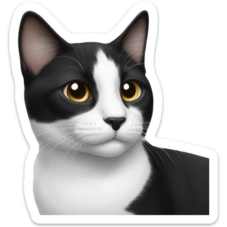 Black and white cat sticker