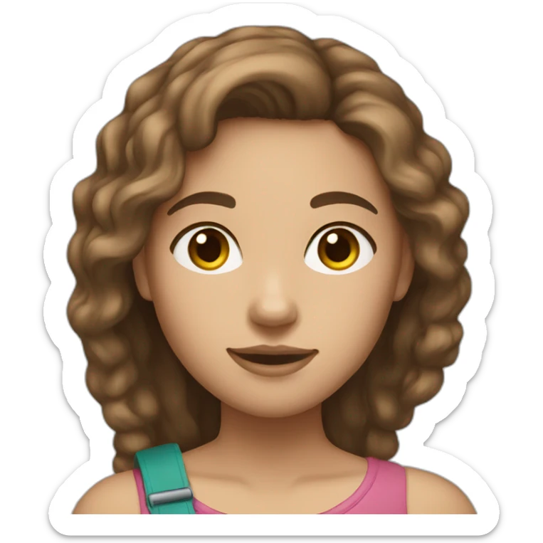 Couple girl with brown hair and a light skin sticker