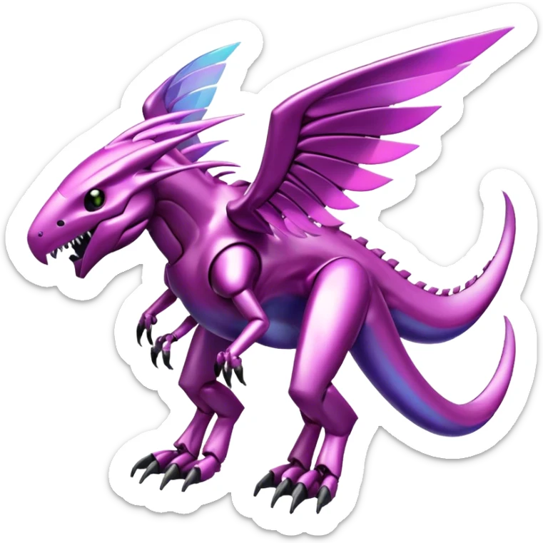  Cool Edgy Shiny Ethereal Legendary Digimon-Genesect-Palkia-hybrid full body sticker