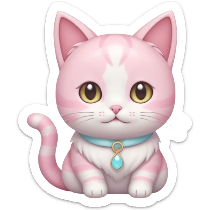 Shiny Blushing Cute Kawaii Beautiful Pastel Shota Anime Cat Trending Style Cottagecore Pastelcore  sticker