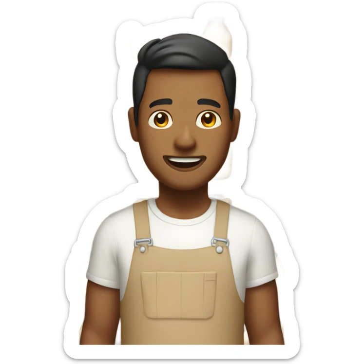 Man with tan jumpsuit and milk coming out of mouth sticker