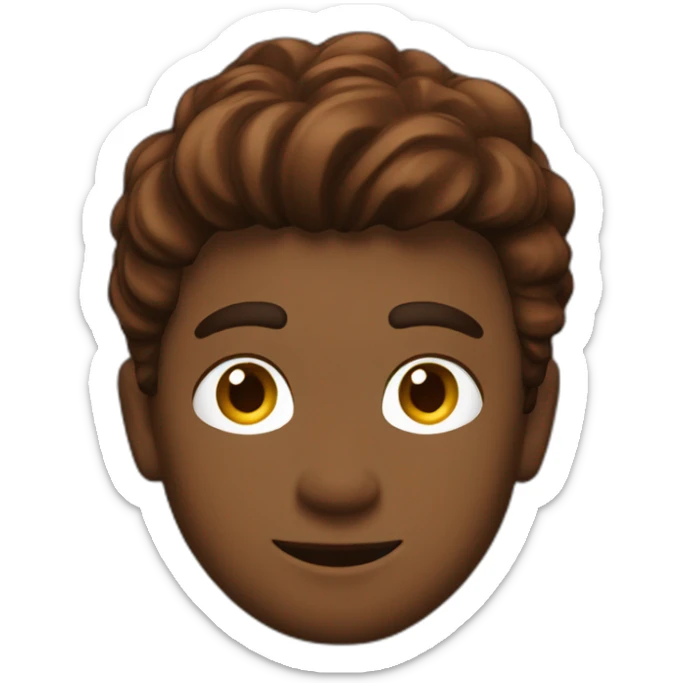 Young man behind a laptop hair chestnut color In the baloclave sticker