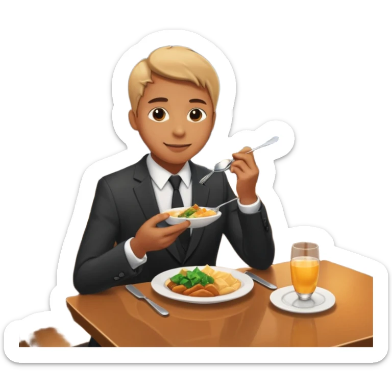 someone who eats in restaurants high above the city with the city on the background
 sticker
