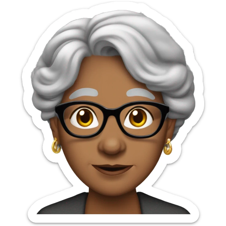 “Victoria Espinosa, a cuyo talento debe el teatro puertorriqueño momentos inolvidables” es un ser que pensábamos ubicuo; de tan presente y laborioso, casi irreal. dark skin old lady gray hair sticker