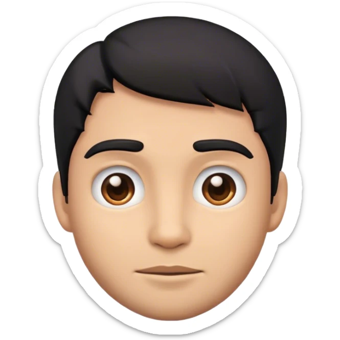 A simple male emoji with black hair, a neutral facial expression, and looking straight ahead. No extra details or accessories sticker