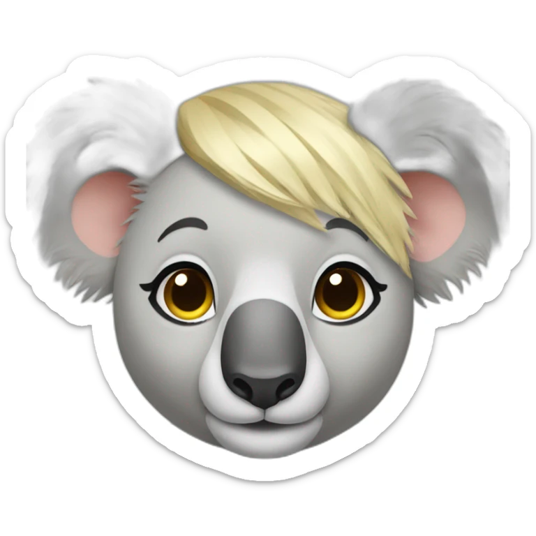 Koala with blonde hair sticker