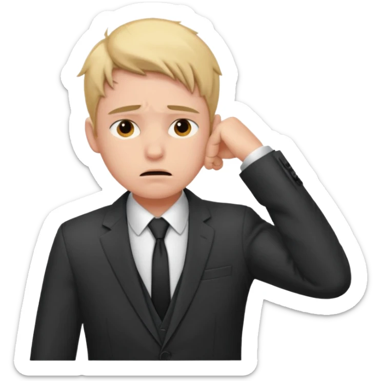 a liittle tired and frustrated entepreneur (only his face). with suit and only a little bit emotional face. young entepreneurs with various suits, but in classic colours. various hair. one person per one emoji. give me a few options  sticker
