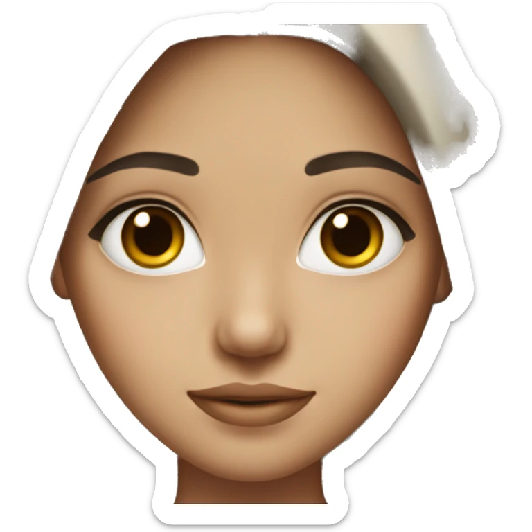 beautiful girl with dark brown hair and eyes and light skin  sticker