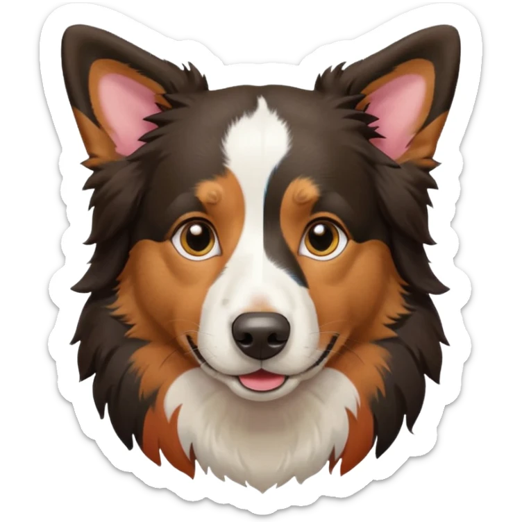 Colorful Border collie Dog, Border collie Portrait, Dog Sticker Clip art sticker