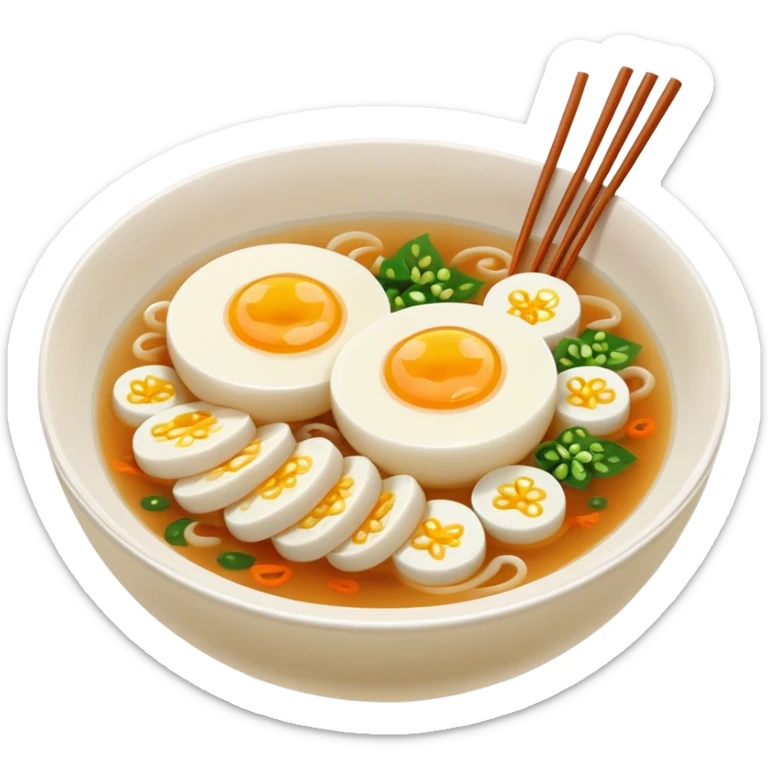 Make an emoji of tteokguk, a traditional Korean food. sticker