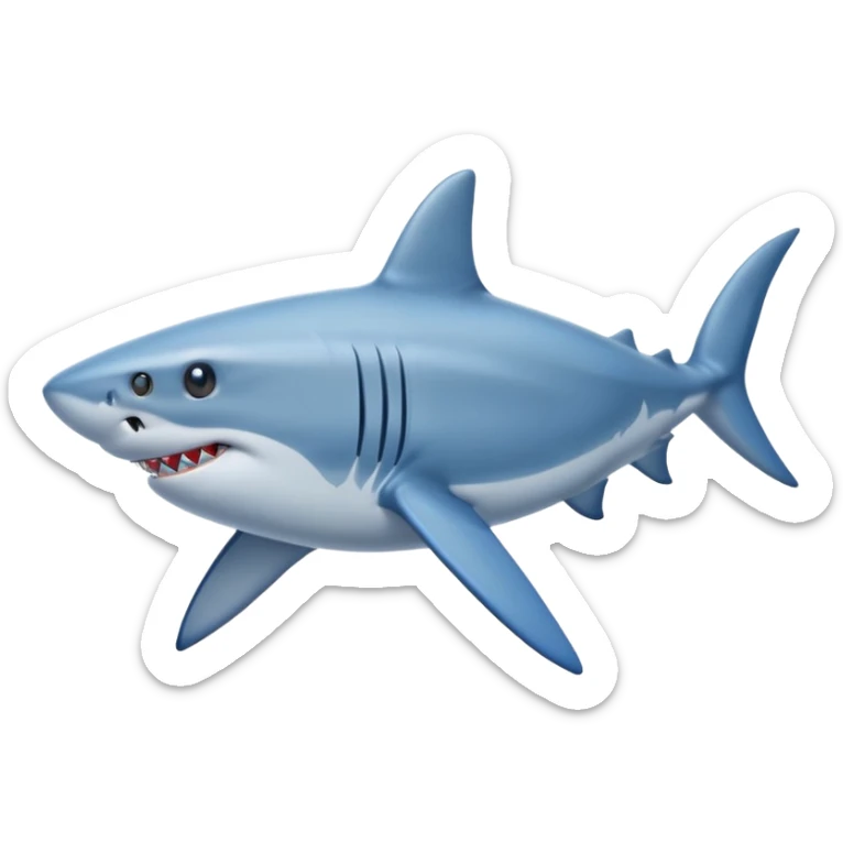 A shark wearing blue shoes on its fins sticker