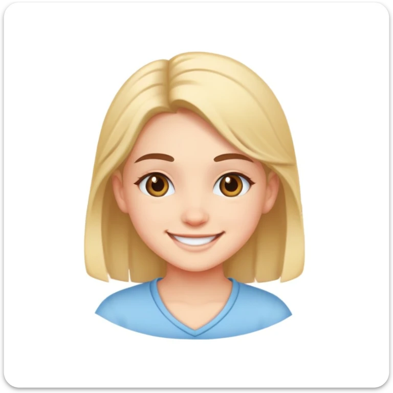 Generate an emoji of a cute girl with a soul patch  sticker
