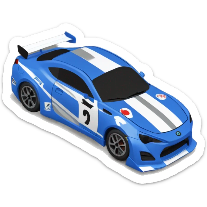 Dark pearl-blue Card stock Papercraft fr-s racecar sticker