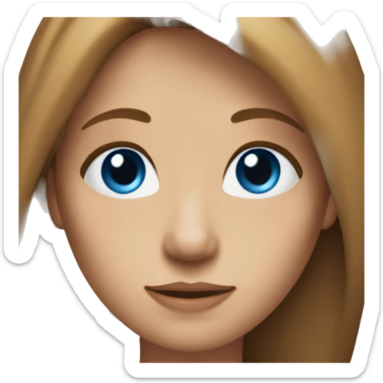 woman age 38 with long brown hair, blue eyes, and fair kin sticker