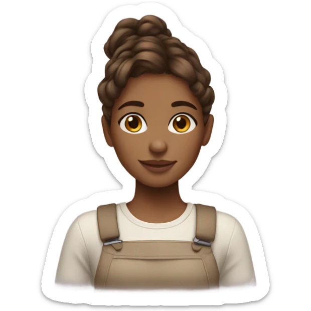 Girl with brown hair clean girl vibe sticker