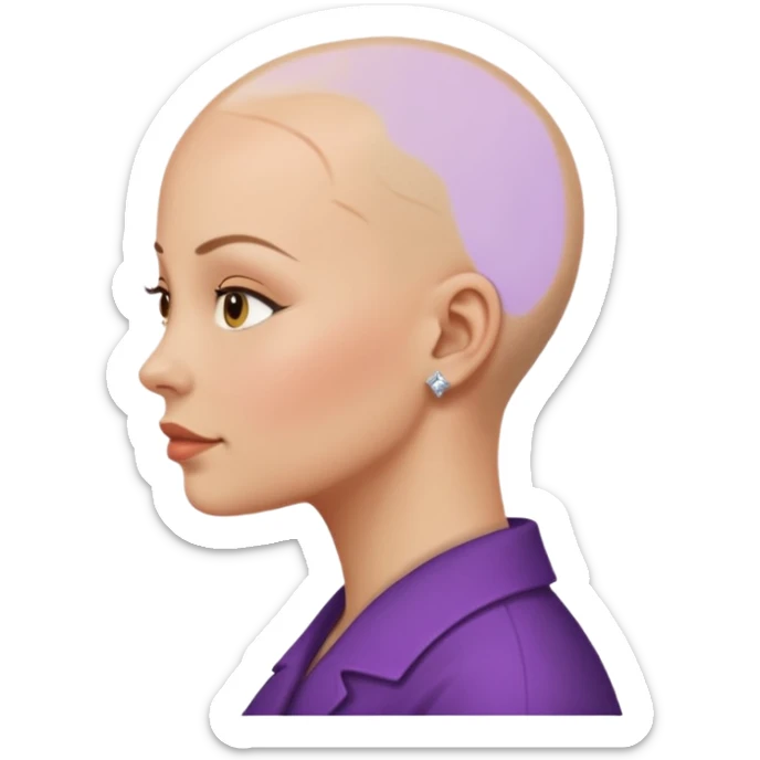 So she supposed to be bald and I kind of want her facing her side sticker