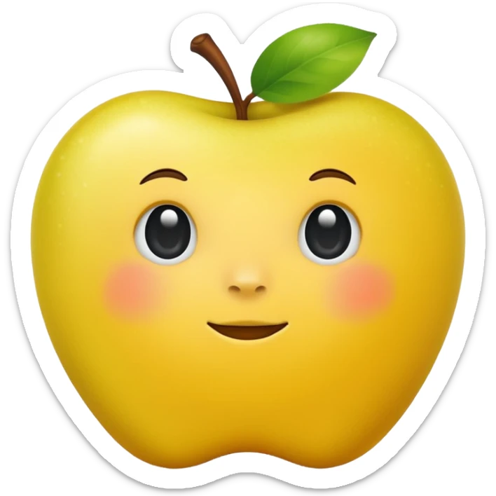 yellow apple sticker