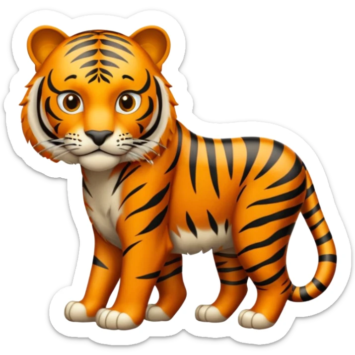Tigre adulto feroz con la cara mas real no de caricatiraen la cima  sticker