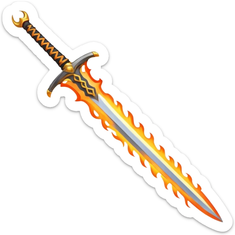 sword on fire emoji style
- Designs that remind you of the blade of Japanese animation extinction sticker