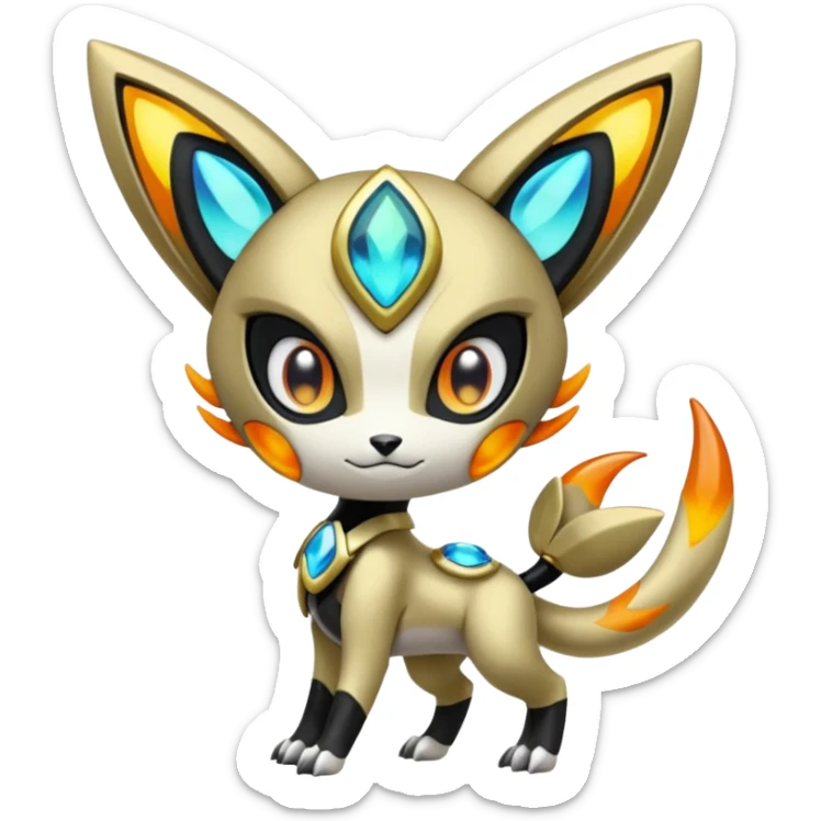 Futuristic Meloetta-Vernid-Fionbri-Protogen-Pokémon-Digimon-Fakémon-fusion-hybrid-creature sticker