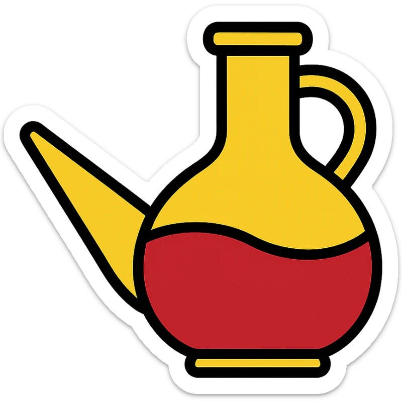 color outline icon of a catalan porró filled with red wine sticker