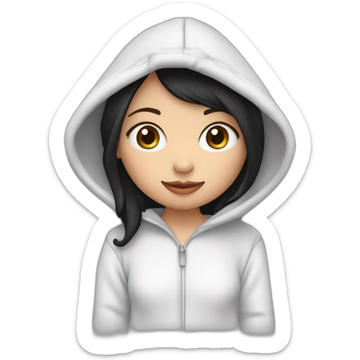 fille en pyjama vache avec capuche , peau noir yeux noisette cheveux noir sticker