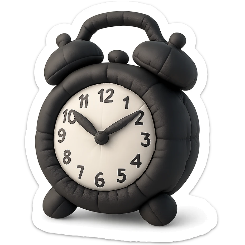 black vintage alarm clock sticker