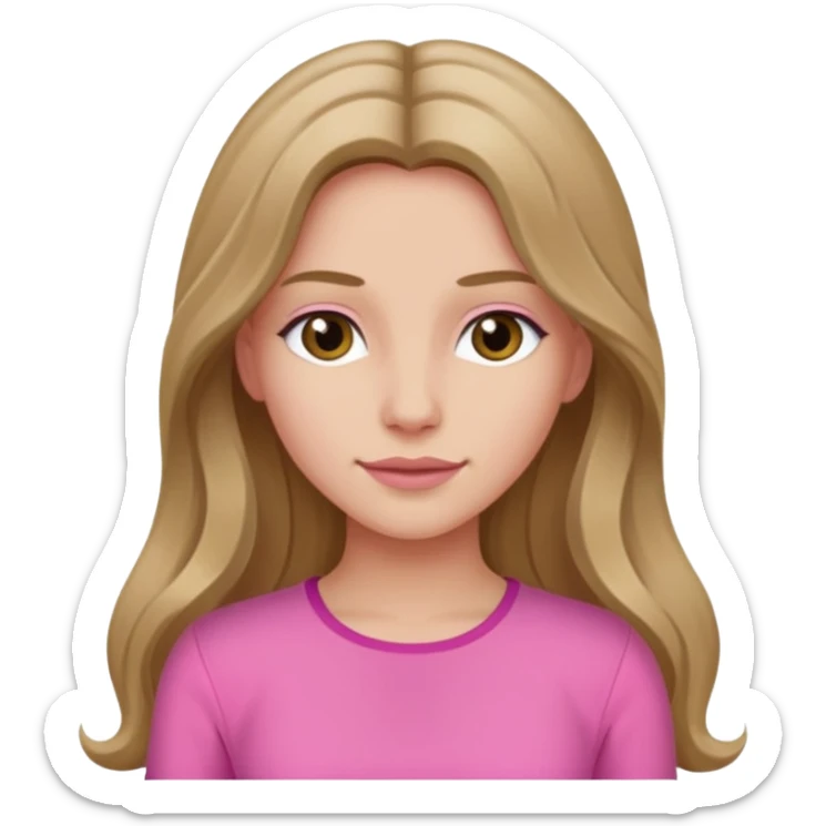 Jocelyn from The Idol with dark blonde long hair, pink outfit sticker