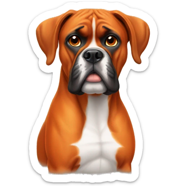 Orange boxer dog sticker