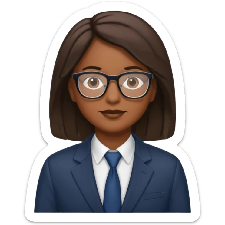 A school principal of African descent with medium-length hair. sticker