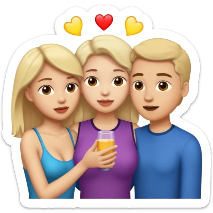 Female, male, female hard-core threesome  intimate sex with clear view of penis and vaginas sticker