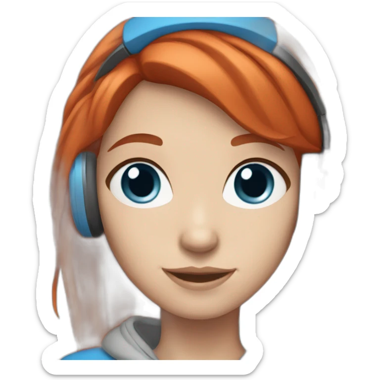 white-girl-red-hair-blue-eyes-wearing-headphones sticker