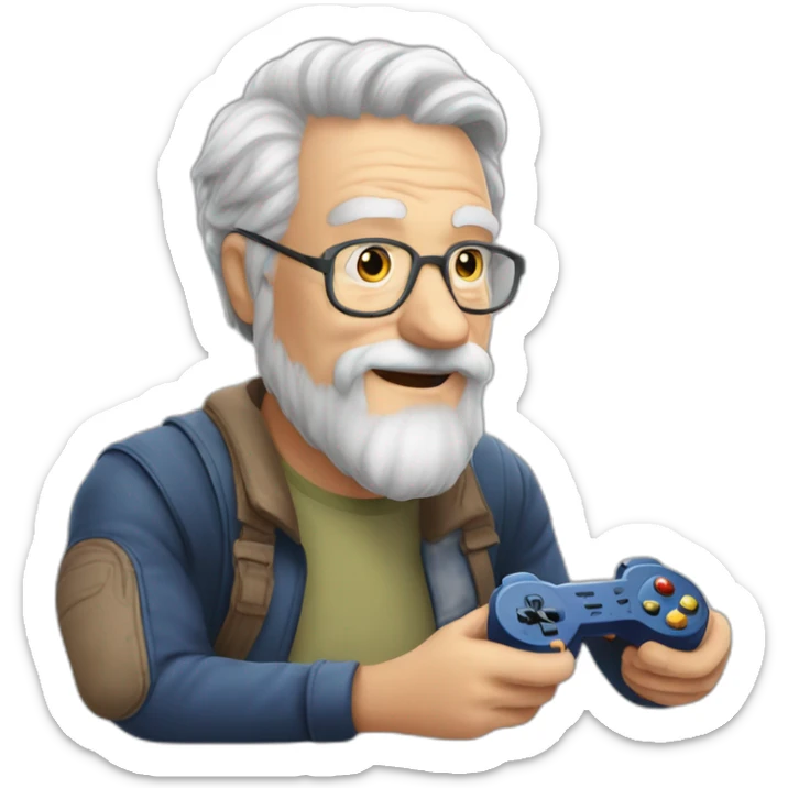 old guys play video game her name is maxime frys, he love play Ipixel skyblog sticker