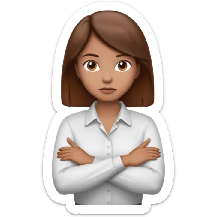 Locked in  emoji Hand gesture woman with arms crossed - locked in sticker