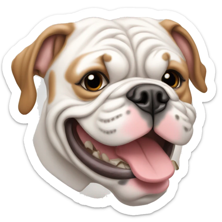 pencil outline of a happy English bulldog sticker