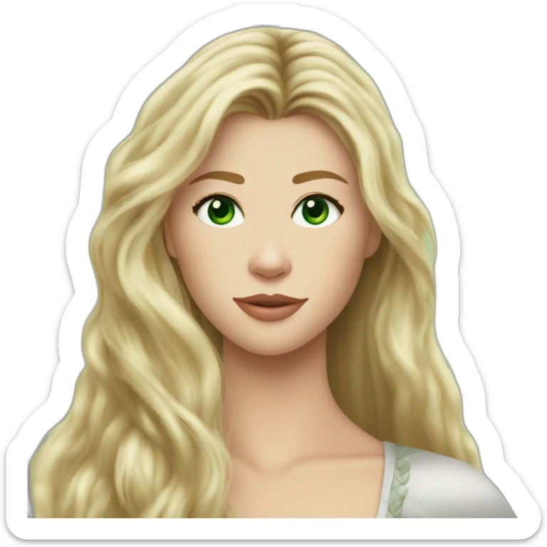 Chris hemsworth kiss blond woman with green eyes amd very very very long hair sticker