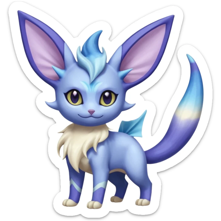 Espeon-Vaporeon-Meowstic-Fakémon-hybrid-creature (full body)  sticker