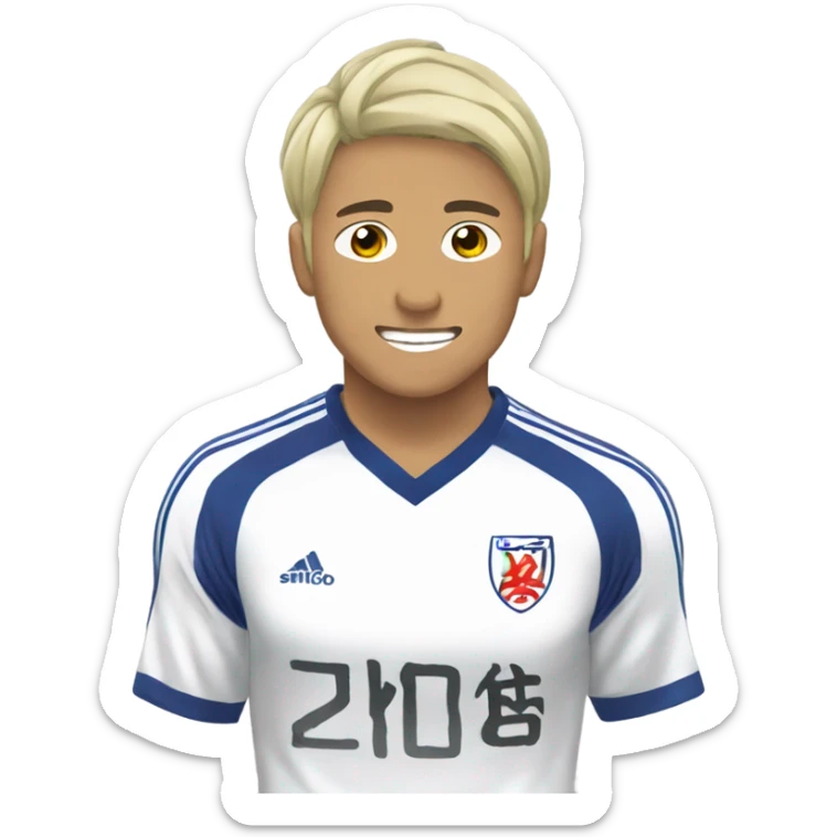 anime jugador de futbol japones chutando un balo sticker