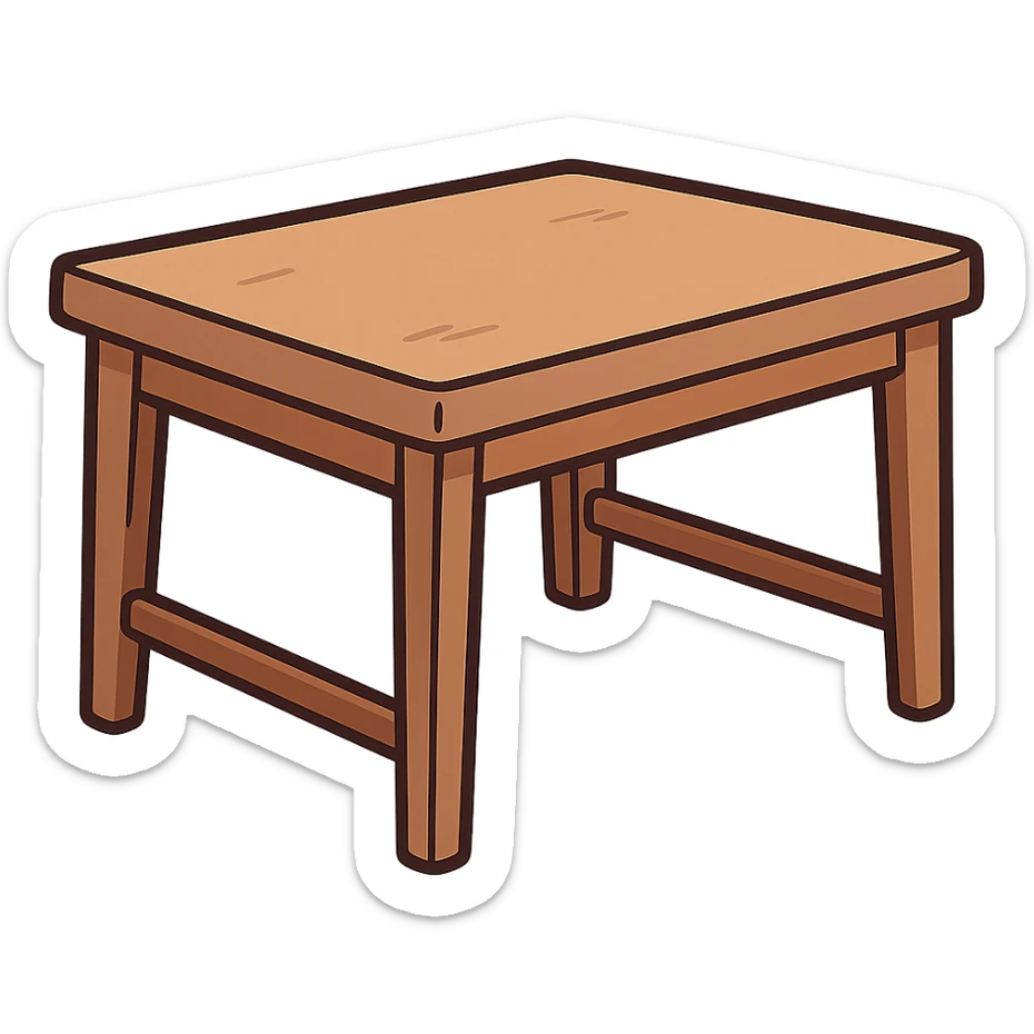 table in flat design style sticker