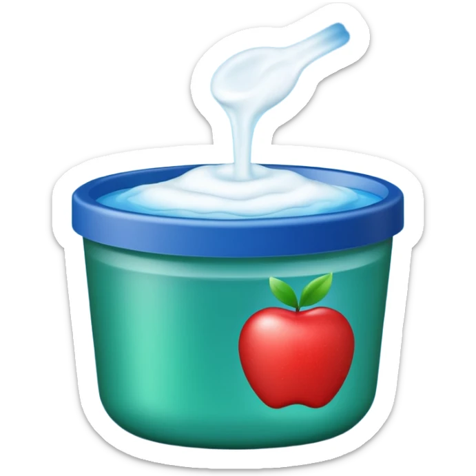 make an apple style emoji of Vicks Vaporub - it should have a dark green lid and a blue tub sticker