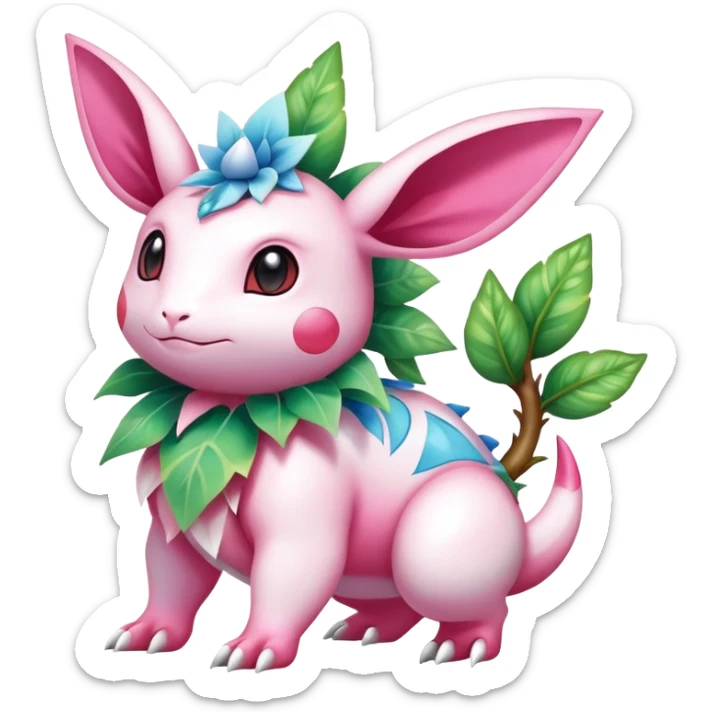 Shiny Exotic Nidorino-Sylveon-Roserade-Shaymin-Ivysaur-Meganium-Roselia-Hybrid-Creature sticker