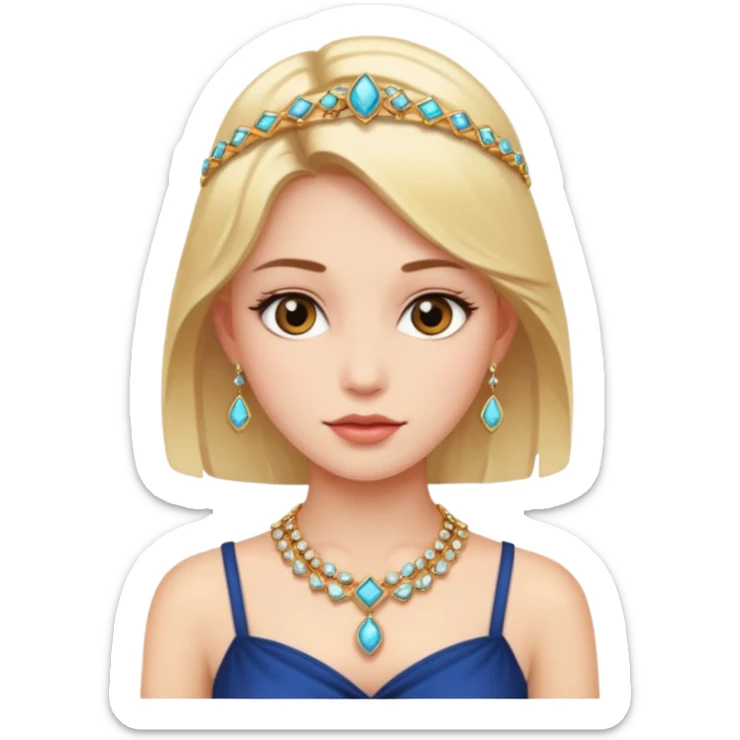 portrait of a girl with jewelry sticker