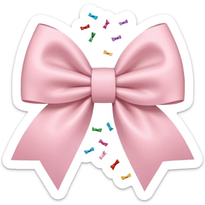 super pale pink bow confetti but the paper confetti are the pale pink bows all spread out sticker