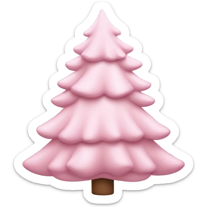 pastel pink christmas tree sticker