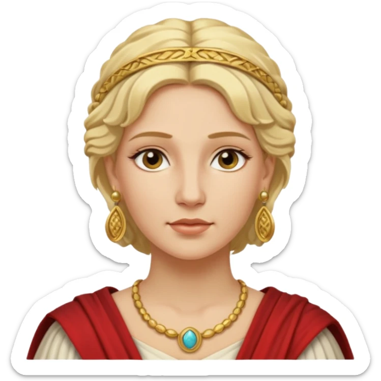 Ancient Roman woman with earrings and blonde hair sticker
