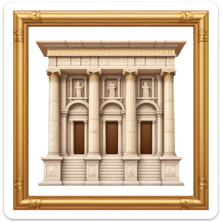 The Library of Celsus Landmark Emoji – Depicting its marble facade, carved columns, and statues. sticker
